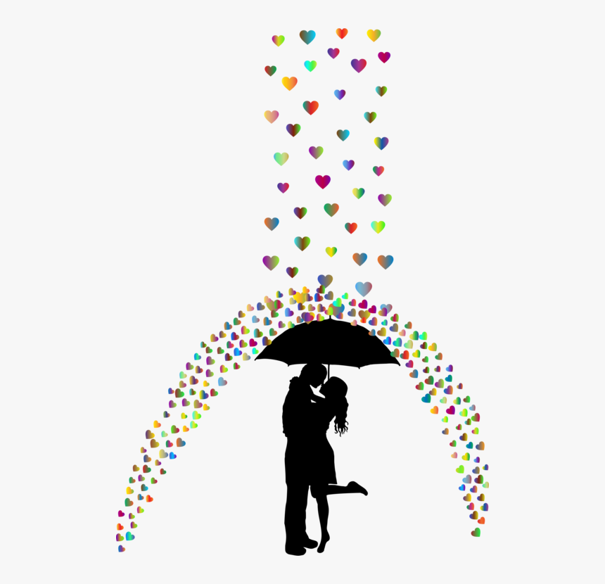 Human Behavior,art,area - Silhouette Couple Kissing Painting, HD Png Download
