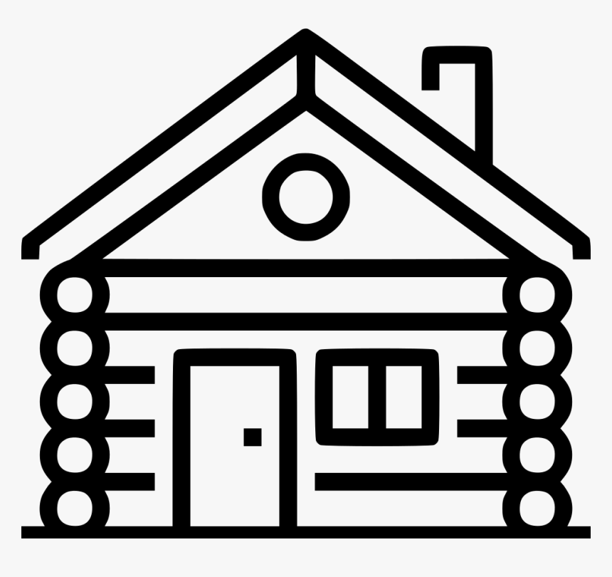 Forest Hut Black And White Log Cabins Outline Hd Png Download