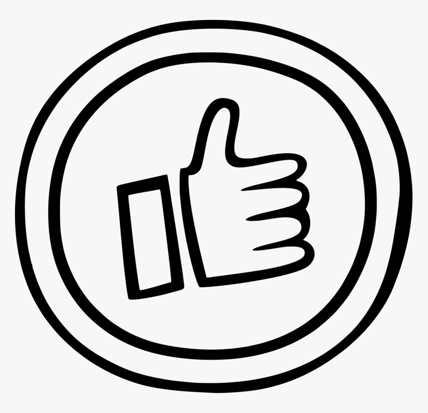 Thumb Signal Black And White Comics Panel - Icon Thumbs Up Circle, HD Png Download