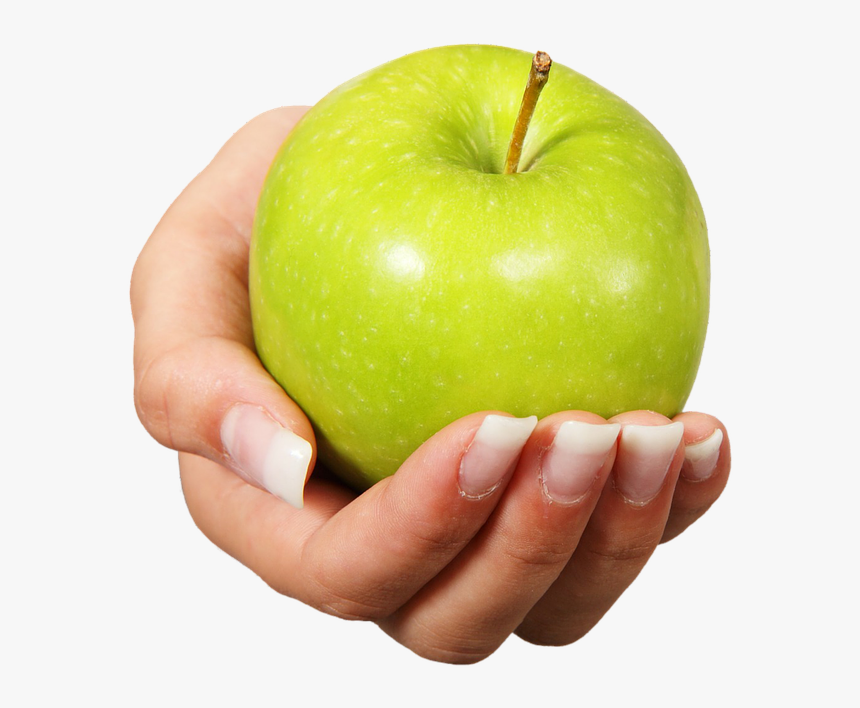 Apple, Fruit, Healthy, Hand, Offer, Grannysmith - Apple In Hand, HD Png Download