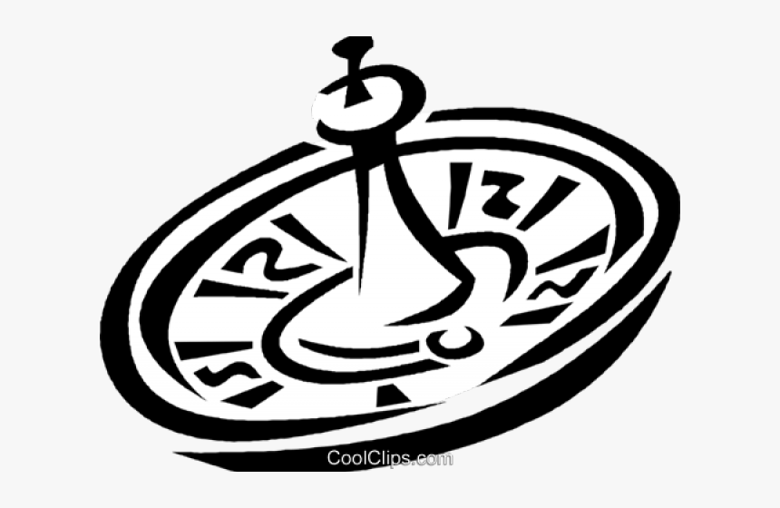 Roulette Wheel Clipart Illustrator - Roulette Clipart Black And White, HD Png Download