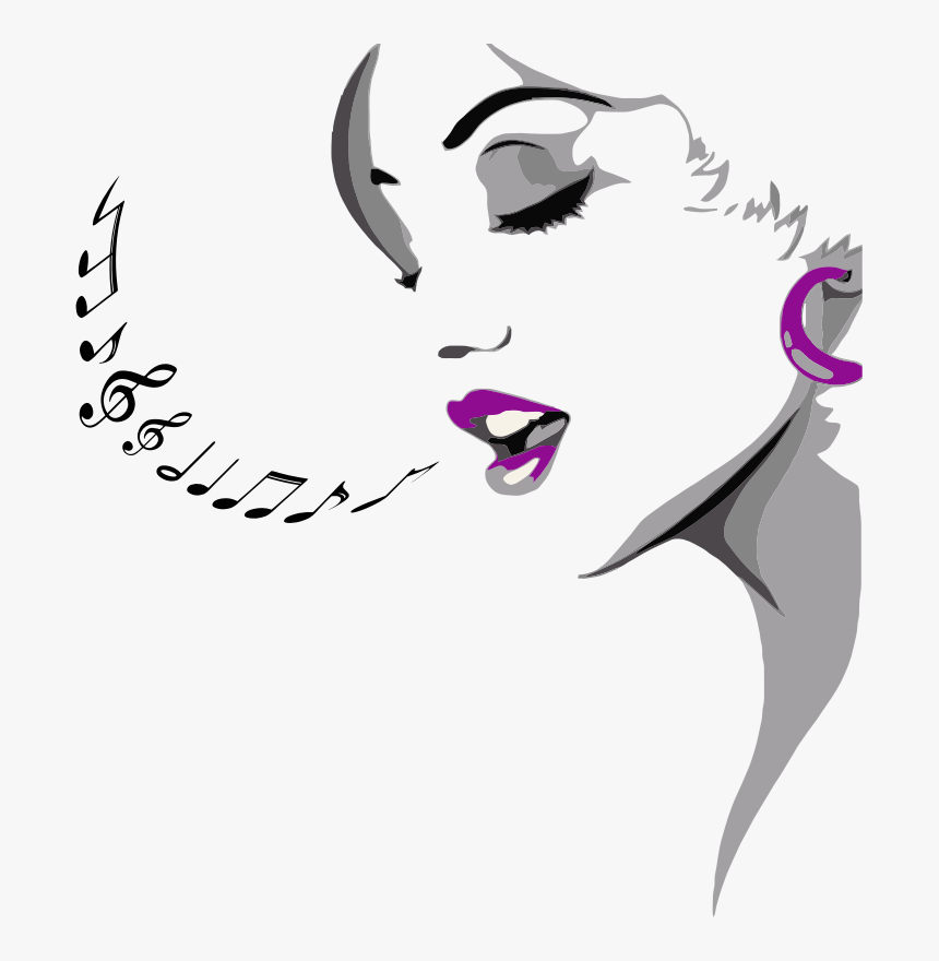 Transparent White Girl Png - Woman Singing Clipart, Png Download
