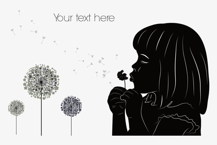Clip Art Girl Blowing Dandelion - Anne Destek Atölyesi Logo, HD Png Download
