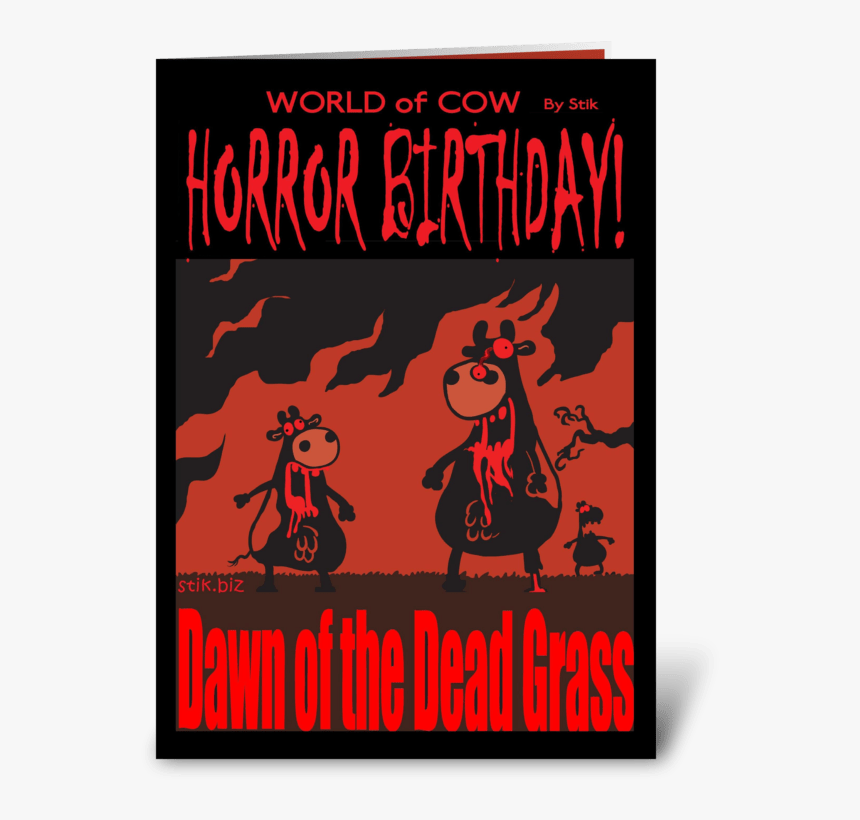 Dawn Of The Dead Grass Bd Card Greeting Card - Horror Birthday Cards, HD Png Download