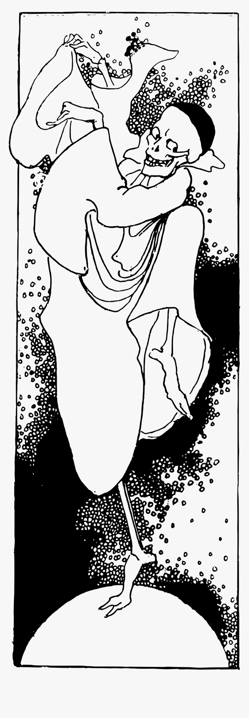 Dancing Skeleton Clip Arts - Art Nouveau Skeleton Illustration, HD Png Download