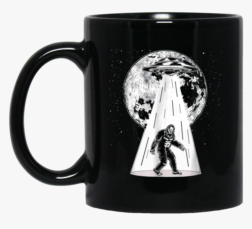 Bigfoot Alien Abduction S Funny Ufo Flying Saucer Tee - Beer Stein, HD Png Download