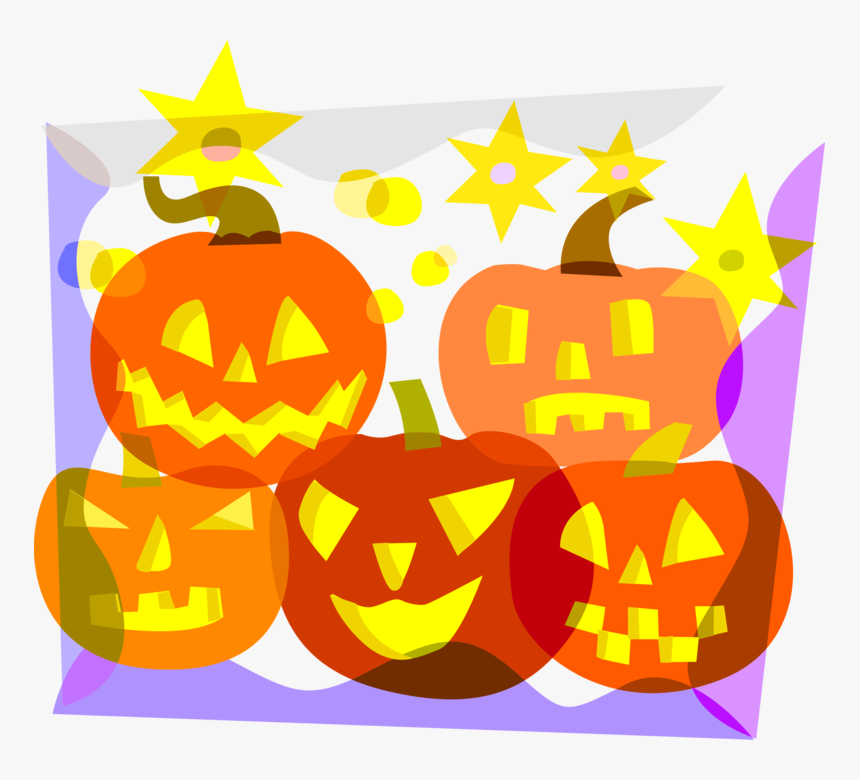 Vector Illustration Of Halloween Carved Pumpkin Jack - Jack-o'-lantern, HD Png Download