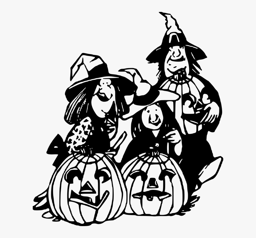 Halloween, Lantern, Magic, Occult, Pumpkin, Witch - Clip Art Three Witches, HD Png Download
