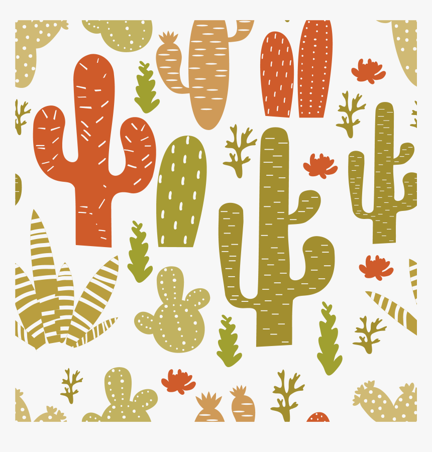 Cactaceae Euclidean Vector Red Background - Illustration, HD Png Download