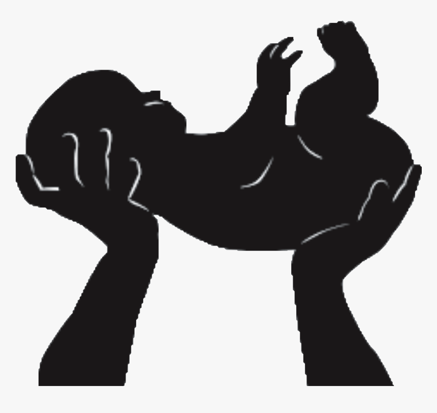 Transparent Baby Hands Png - Hands Holding Baby Silhouette, Png Download
