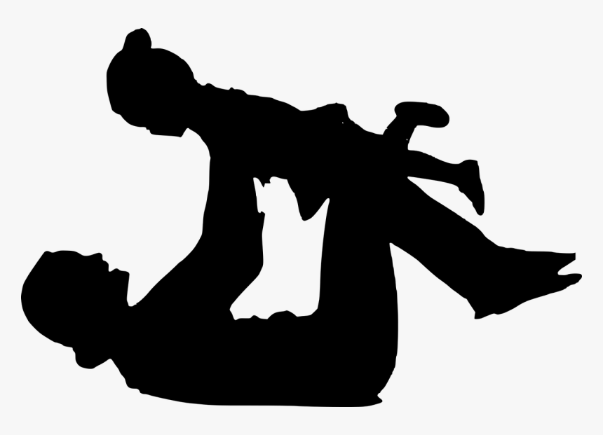 Silhouette Family Child Mother - Silhouette Lying Down Png, Transparent Png