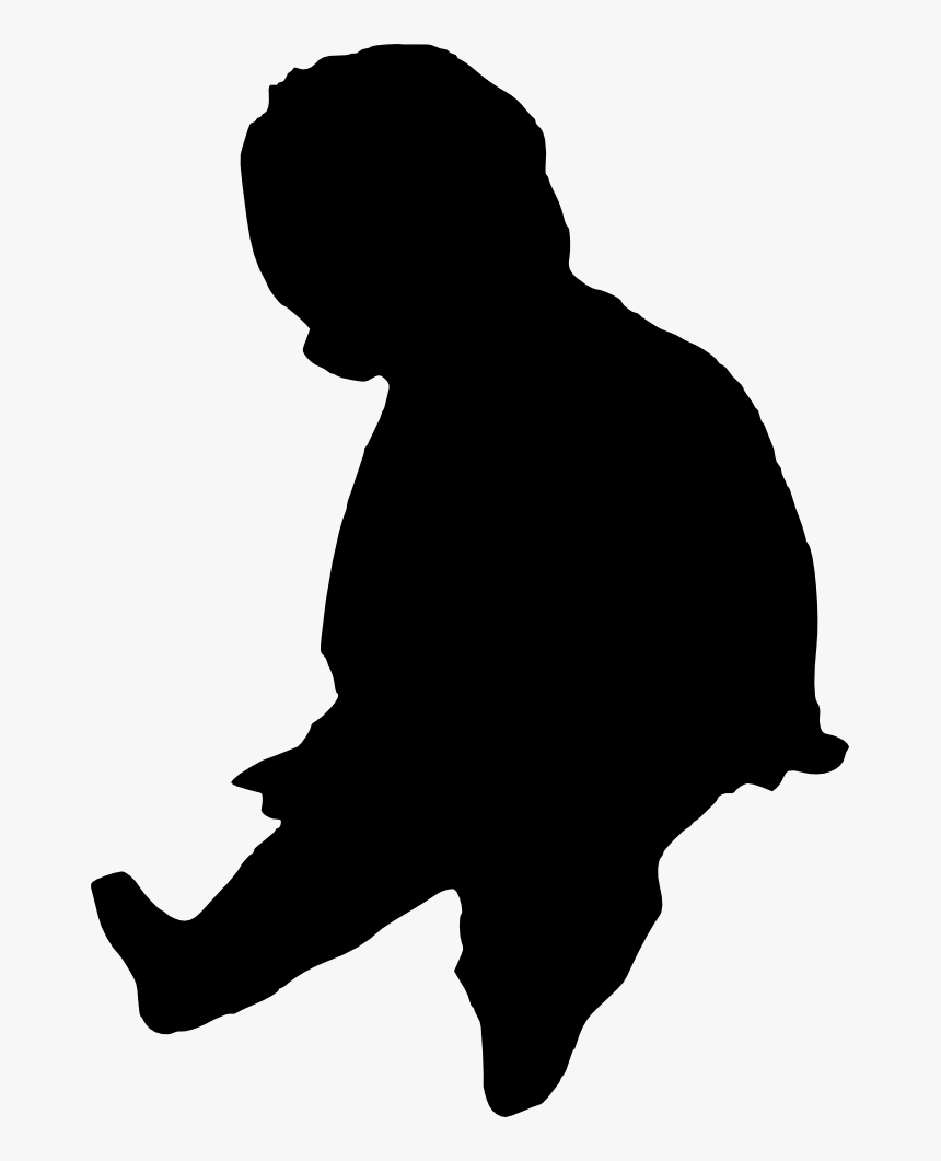 Baby-silhouette - Silhouette Kid Sitting Png, Transparent Png