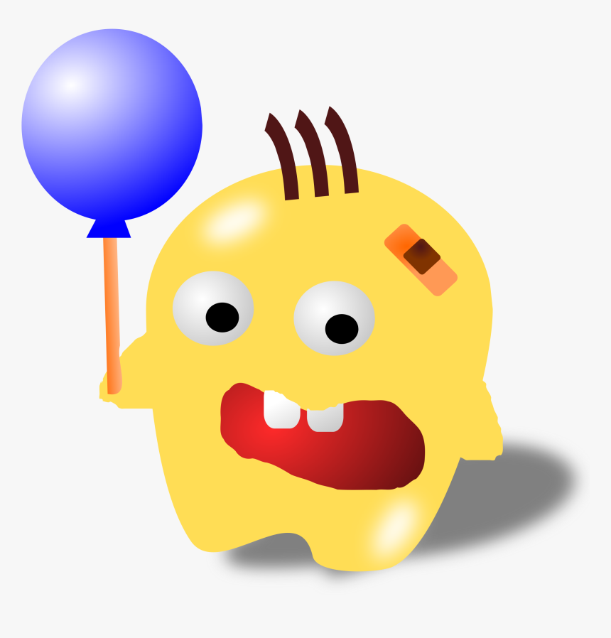 Monster With A Balloon Clip Arts - Cartoon Balloon With Smile, HD Png Download