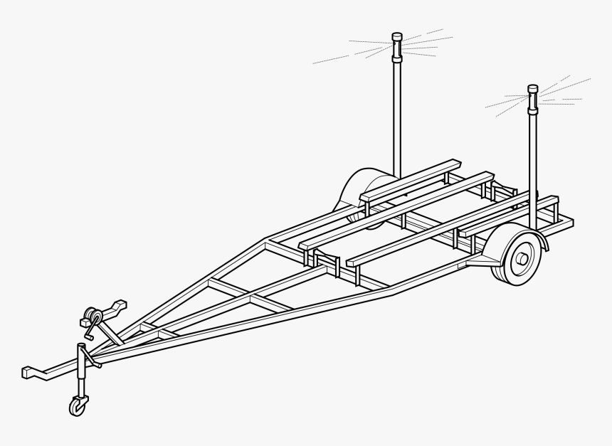 Boat Trailer Clip Arts - Boat Trailer Clipart, HD Png Download