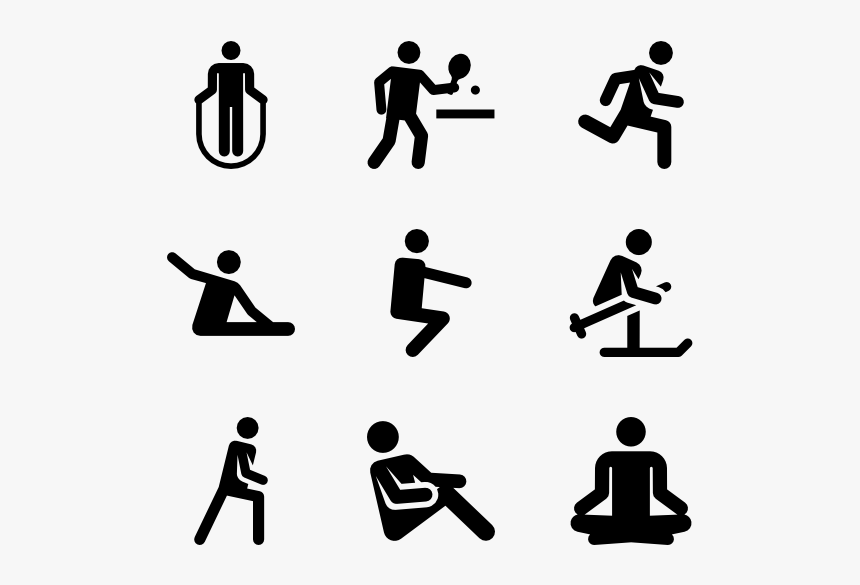 Solid Fitness Human Pictograms - Gym Exercise Icon Png, Transparent Png