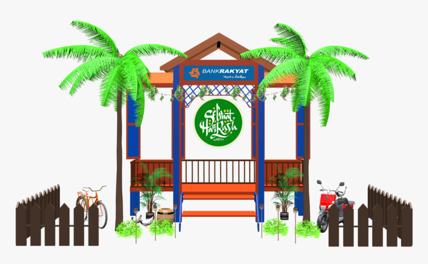 Hari Raya 3d Png House - Attalea Speciosa, Transparent Png