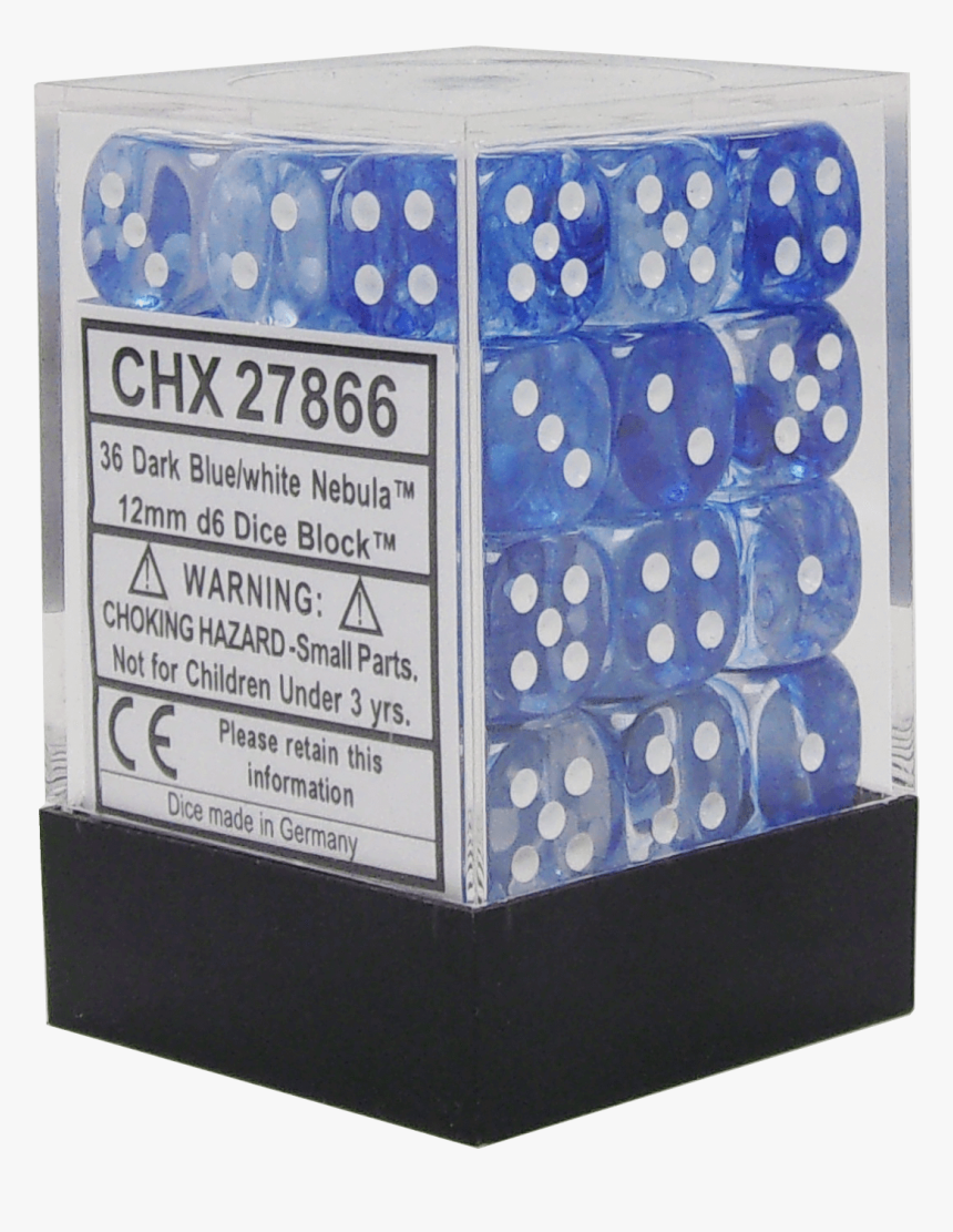 Nebula Dark Blue With White 12mm D6 - Box, HD Png Download