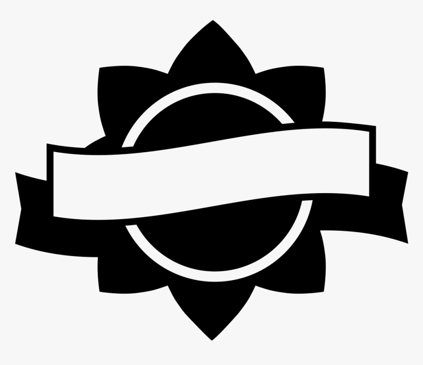 Award Label Of Circular Flower Shape With A Banner - Portable Network Graphics, HD Png Download