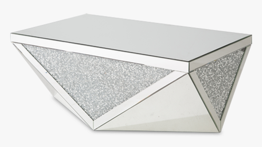 Modern Crystal Accent Triangle Shape Mirrored Rectangular - Coffee Table, HD Png Download