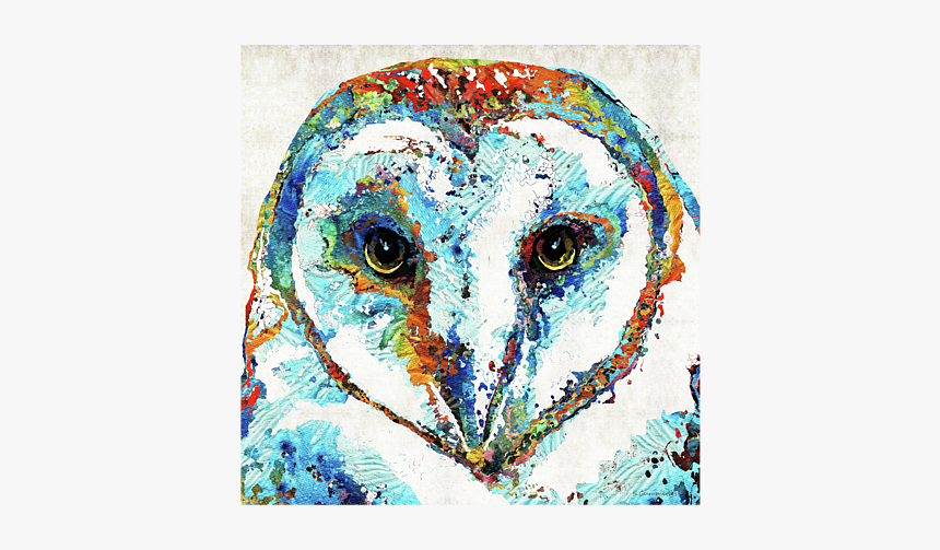 Colorful Barn Owl Art - Sharon Cummings, HD Png Download
