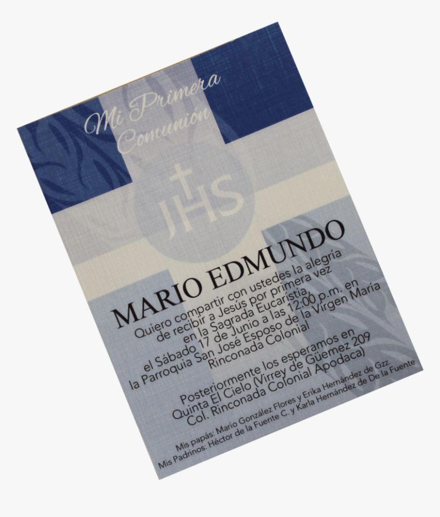 Invitación Primera Comunión - Mundoclima, HD Png Download
