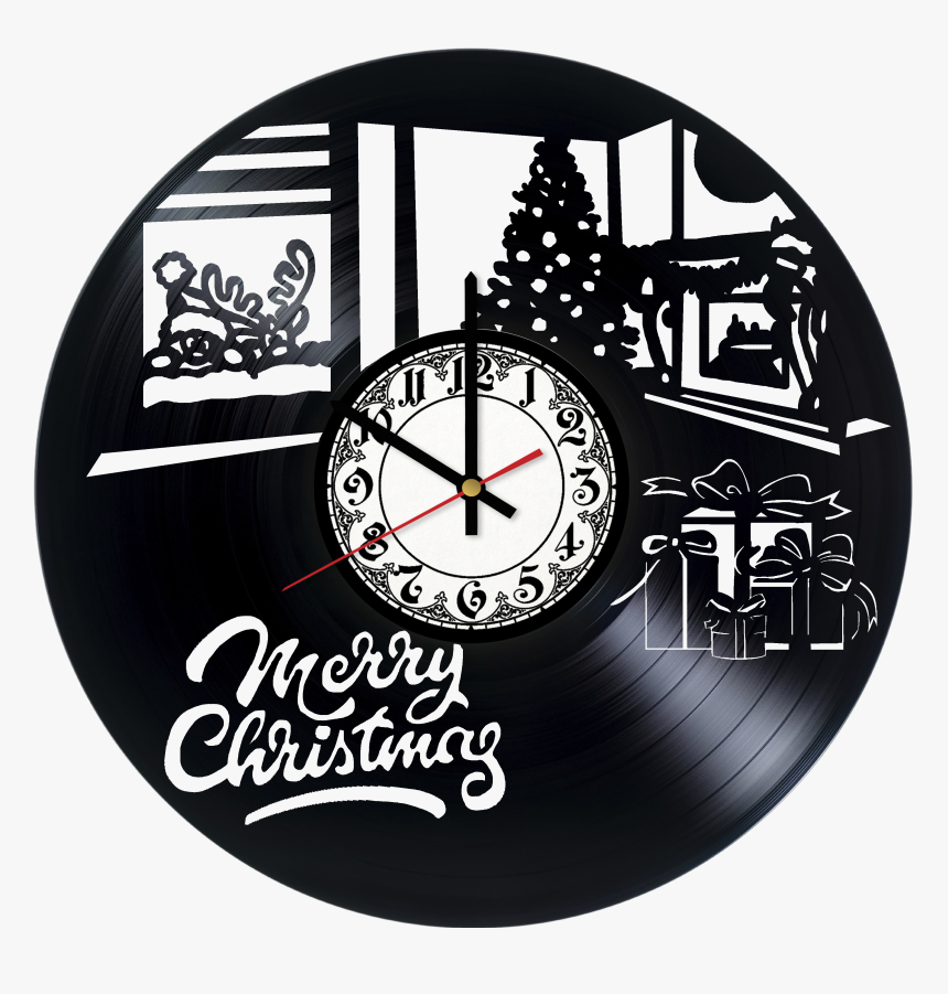 Marry Christmas Vinyl Record Wall Clock The Superb - Christmas Vinyl Clock, HD Png Download