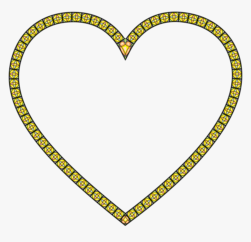 Stained Glass Heart Clip Arts - Png Heart Frame, Transparent Png