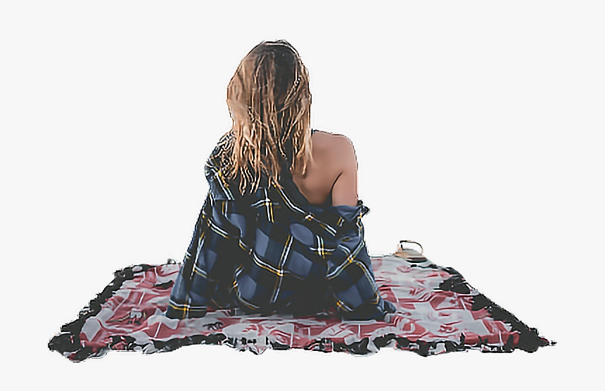 #beach #people #girlsitting #blanket #freetoedit - Galatians 6 4, HD Png Download