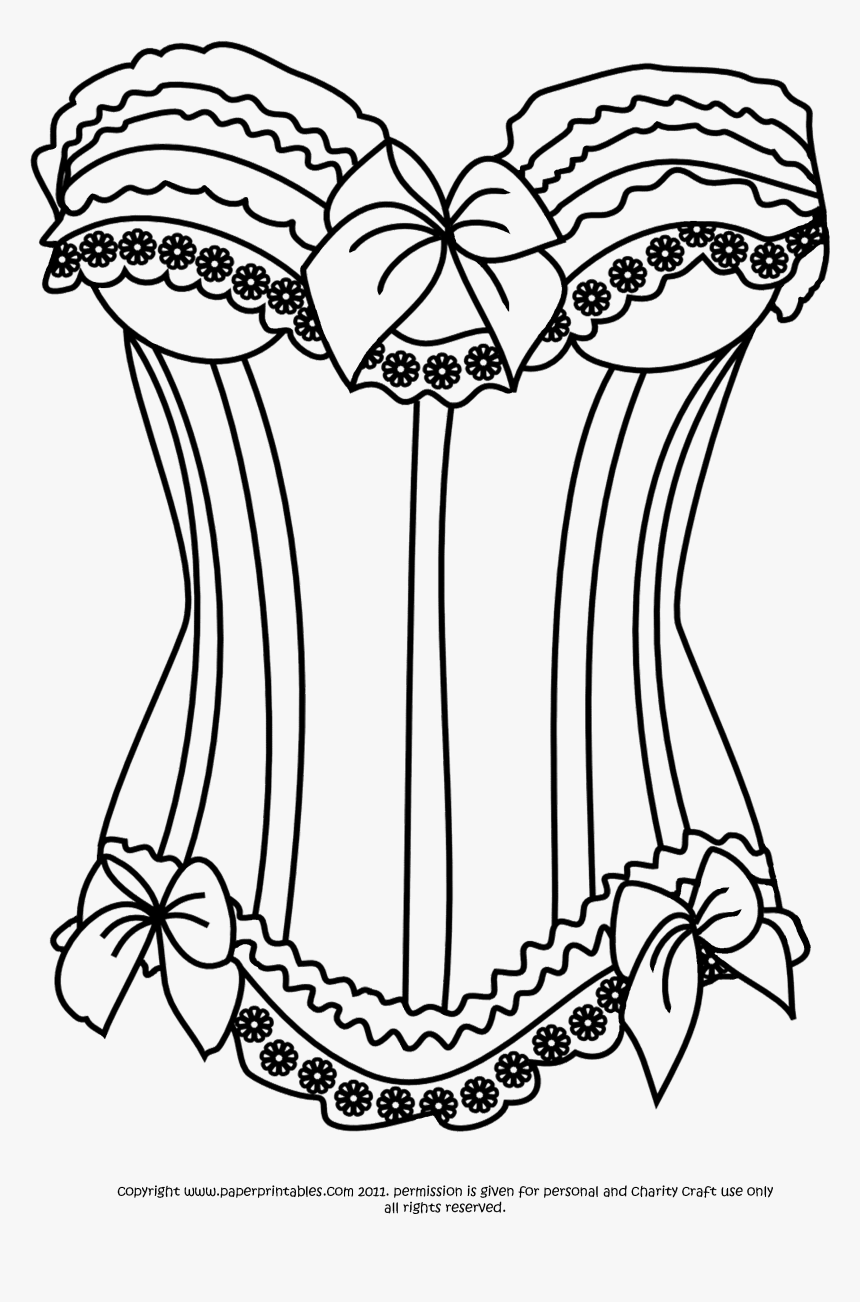 Backing Paper For This Is In Backing Papers - Corset Coloring Page, HD Png Download