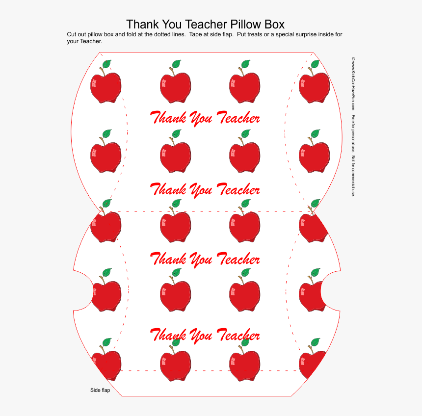 Thank You Teacher Apple Pillow Box, HD Png Download