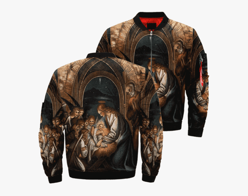 Com The Birth Of Jesus Over Print Jacket %tag - Jesus Jacket, HD Png Download