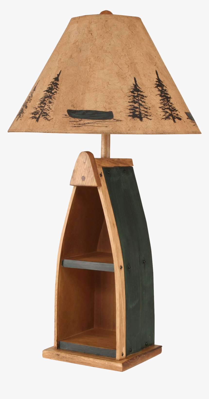 Green Wooden Boat - Boat Lamps, HD Png Download