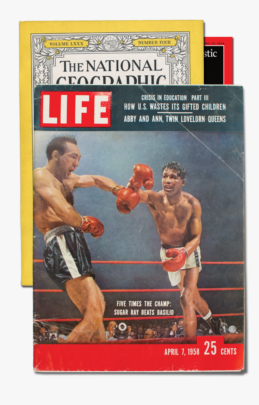 3 Magazines - Sugar Ray Robinson Color, HD Png Download
