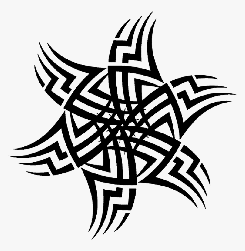 Stylized, Star, Pattern, Circle, Art, Wavy - Circle Tribal Patterns Png, Transparent Png