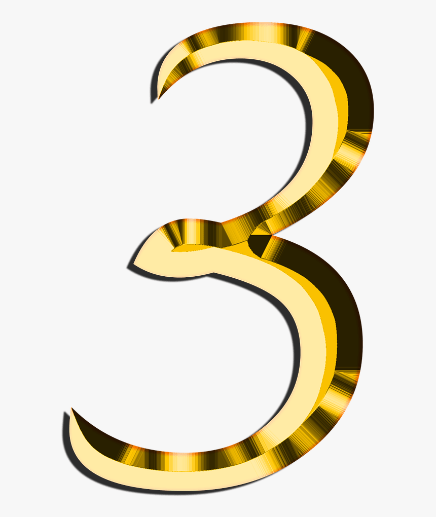 Golden Number - Golden Number 3 Png, Transparent Png , Transparent Png