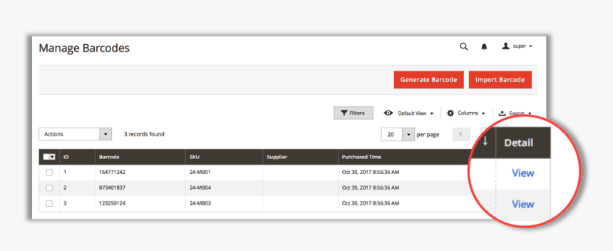 Admin Can Also View Details - Magento 2 Barcode Field, HD Png Download