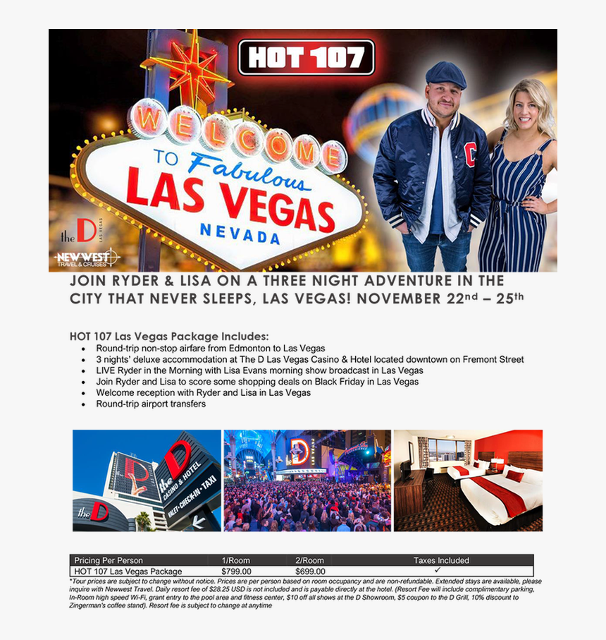 Hot 107 Las Vegas - Welcome To Las Vegas, HD Png Download