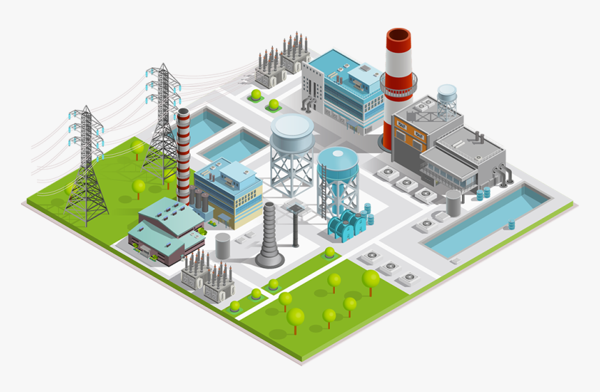 Electricity Vector Background - Boiler Factory Vector, HD Png Download