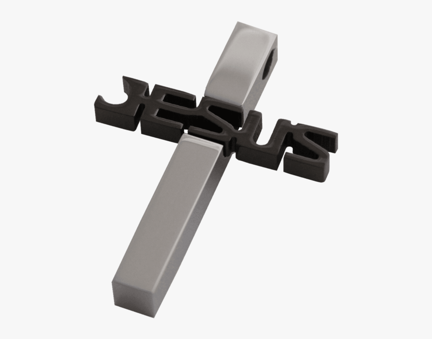 Men Set Black And Silver Jesus Cross Stainless Steel - Cross, HD Png Download
