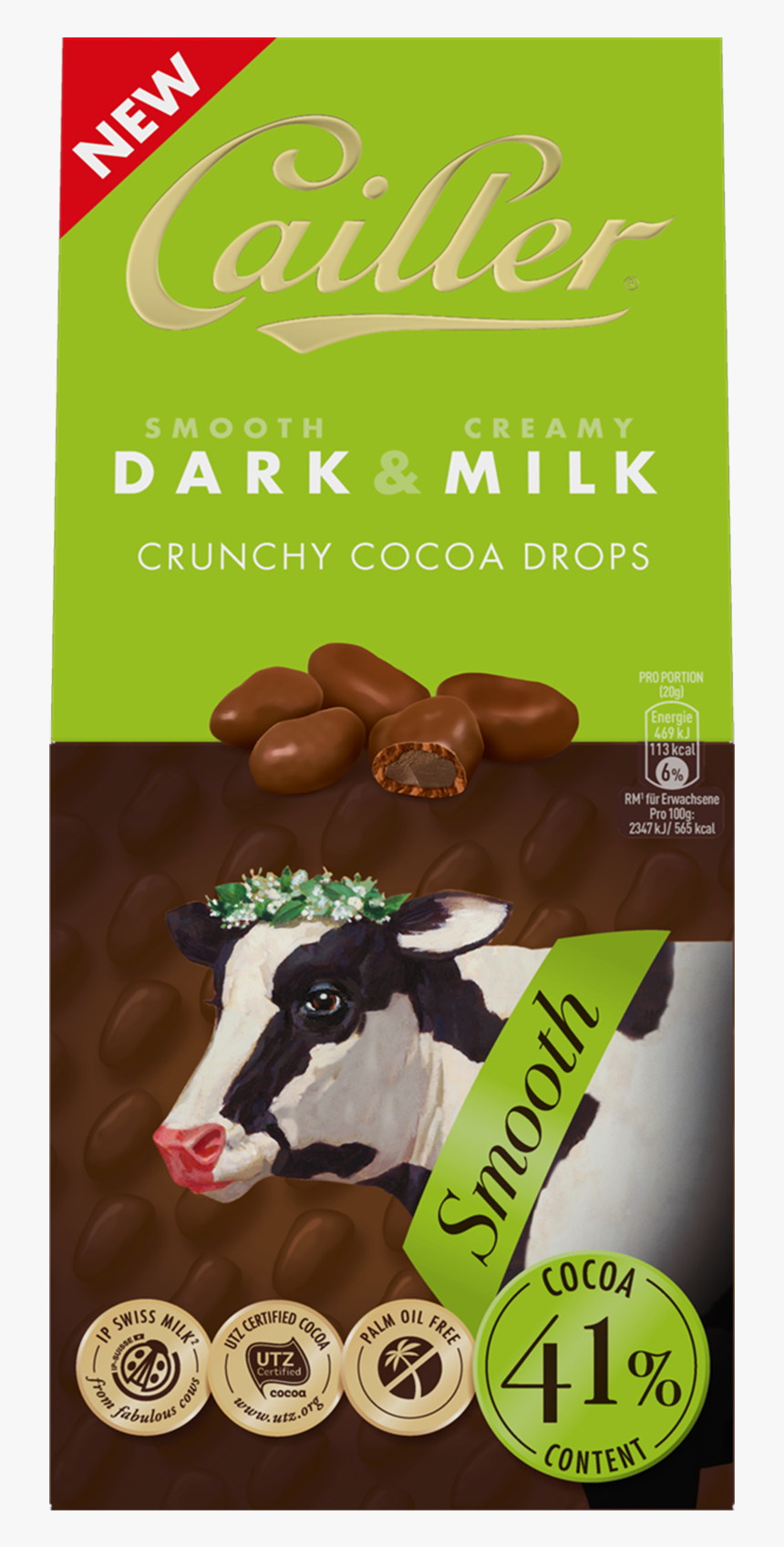 Dark&milk Crunchy Cocoa Drops 41% Smooth Cacao 80g - Cailler Dark And Milk, HD Png Download