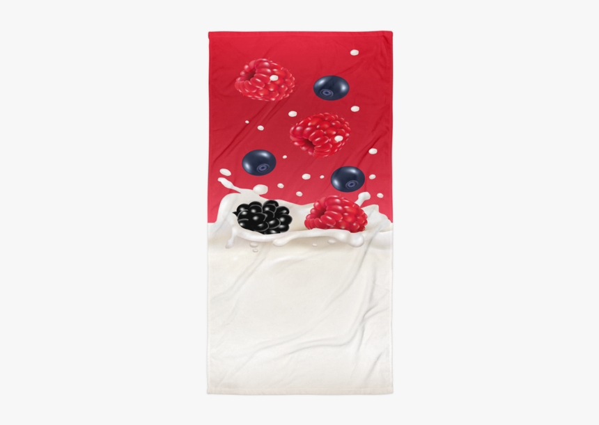 Blueberry And Raspberry With Milk Towel - Ice Cream, HD Png Download