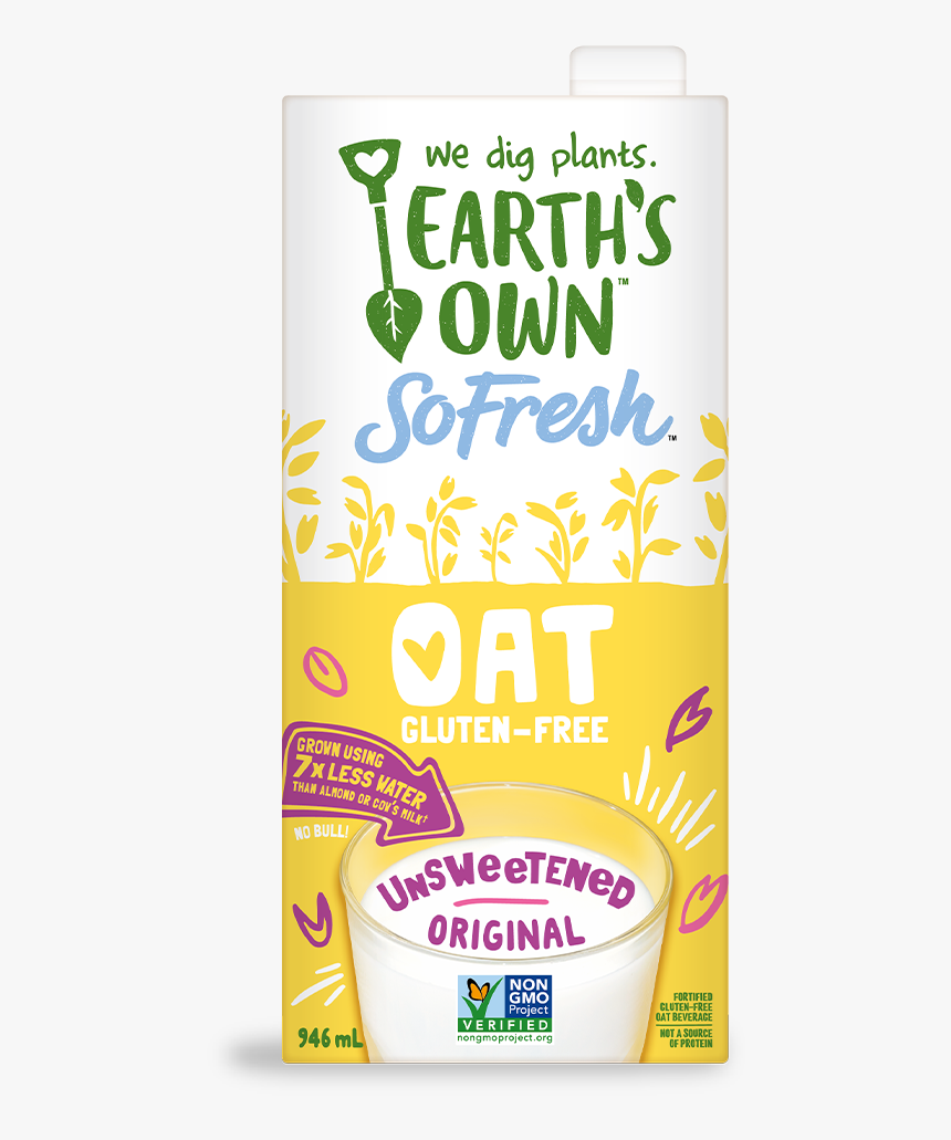 Find The Original Unsweetened Oat Milk In The Shelf - Earth's Own Oat Milk, HD Png Download