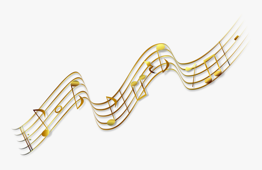 Flying Score Remix - Gold Music Notes Clipart, HD Png Download