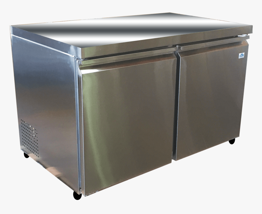 2 Door Under Counter Stainless Steel Freezer - Refrigerator, HD Png Download