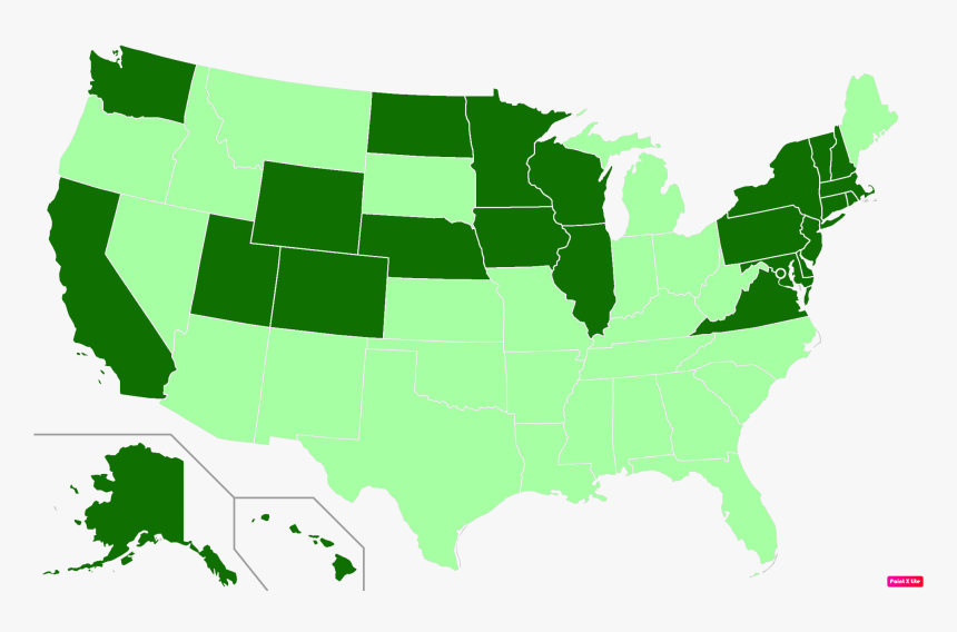 Us States By Median Family Income - States With Same Day Voter Registration 2018, HD Png Download