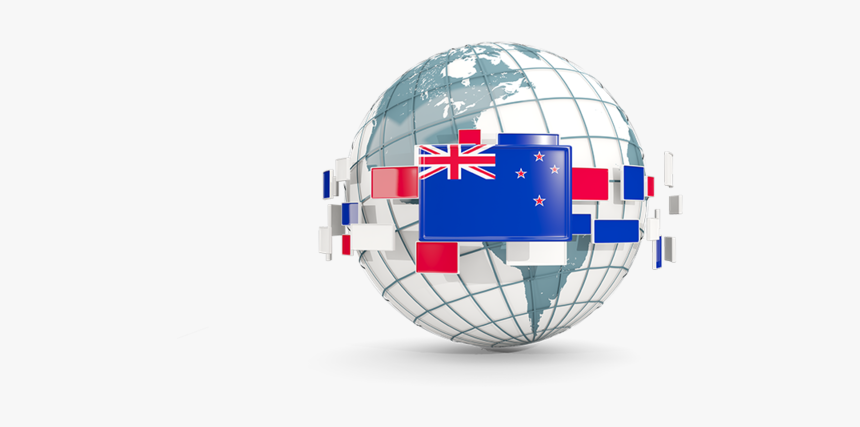 Globe With Line Of Flags - Australia Flag, HD Png Download