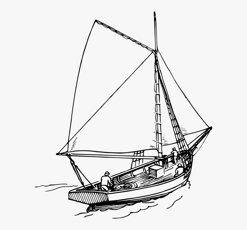 Transparent Yacht Clipart Black And White, HD Png Download