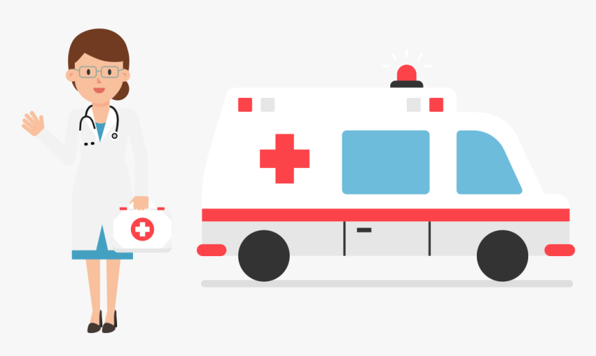 Doctor Cartoon Png - Doctor And Ambulance, Transparent Png