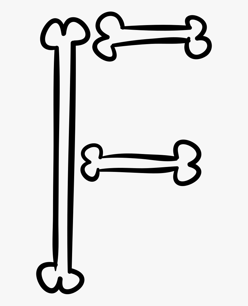 Halloween Outlined Bones Typography Shape Of Letter - Letter F Icon Png, Transparent Png