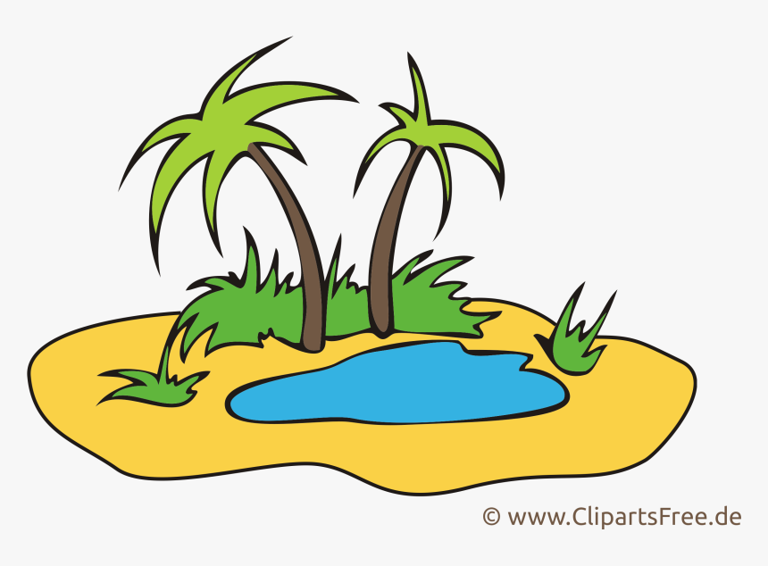 Clipart Urlaub Strand - Oasis Dessin, HD Png Download